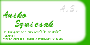 aniko szmicsak business card